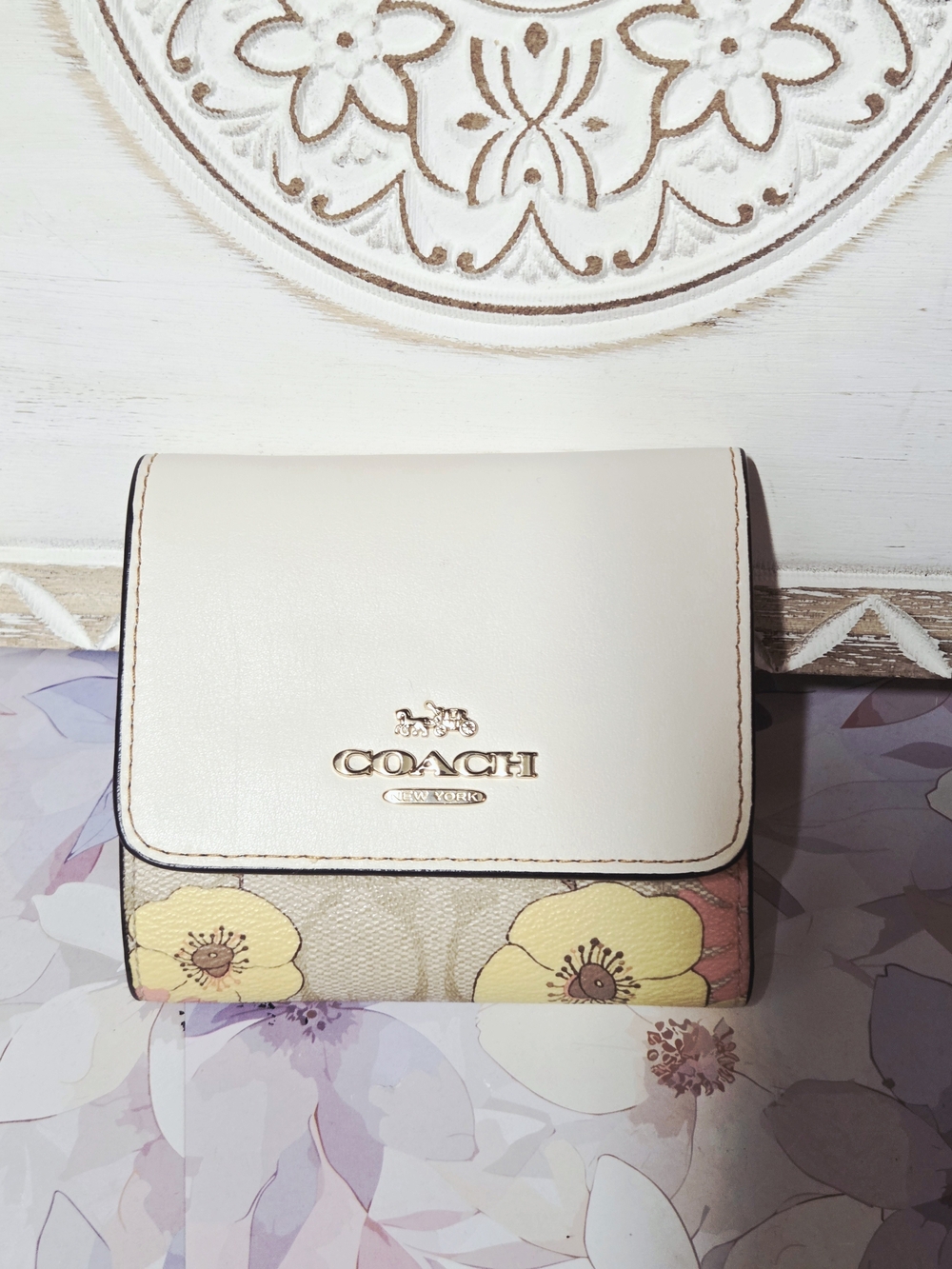 Coach Floral Trifold Wallet